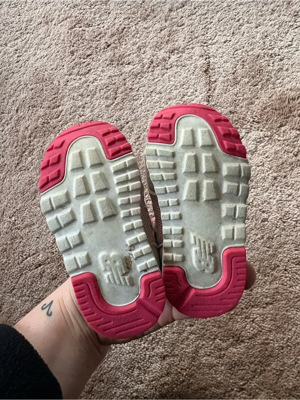 New Balance Kids Light Pink & Gray Sneaker Pair